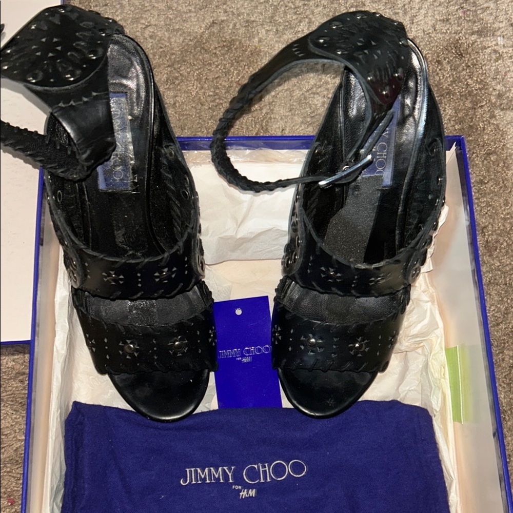 Jimmy Choo Black Heels with Glossy Finish